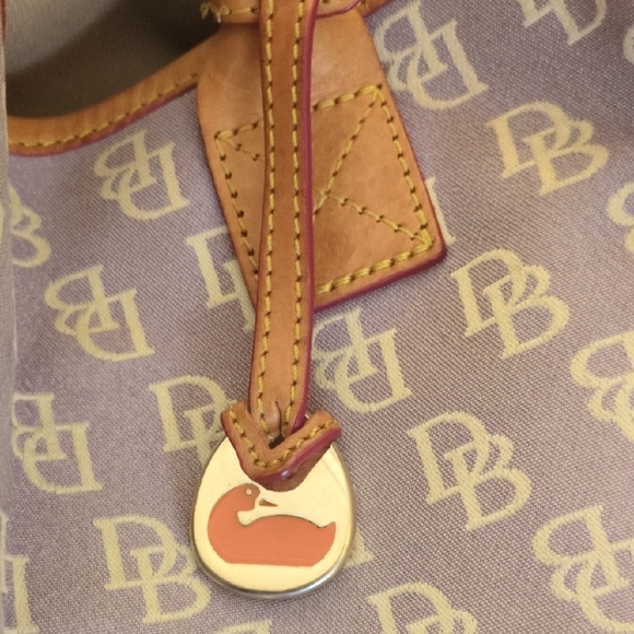 Dooney & Bourke Purple and White Logo Tote - Picture 3 of 5